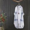Women's Mid-Length Plaid Shirt Jacket - Plus Size, Loose, Slimming Fashion for Spring/Summer 2024