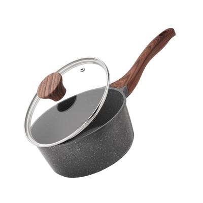 SENSARTE 20cm 2.2L Deep Saucepan with Lid, IH/Gas Compatible, Non-stick, PFOA-Free, Serves 2-3, Lightweight, Gray