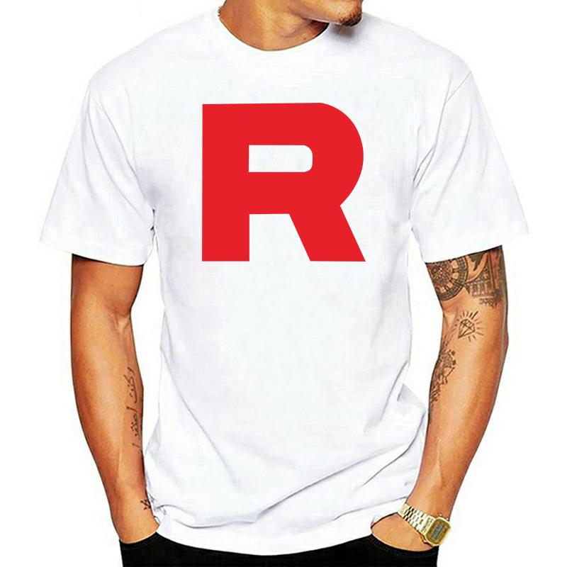 T-shirt d'été en coton pour homme Team Rocket Impression Dessin Animé Anime Blanc T-shirt de Haute Qualité Unisexe Confortable