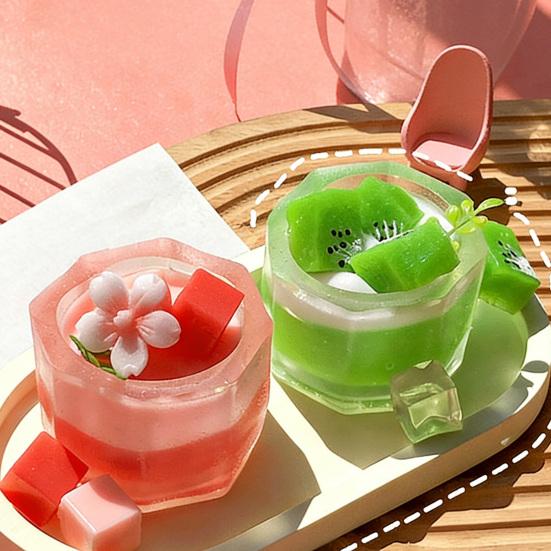 Simulated Milkshake Cup Squeeze Toy Slow Rebound Focus Aid Relaxation Blueberry Mango Banana Peach Fruit Milkshake Stress Relief