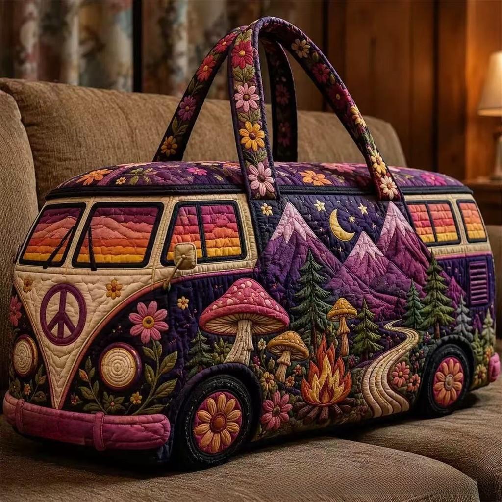 Sac de voyage imprimé éponge 3D pour bus longue distance en matériau polyester pour voyage décontracté