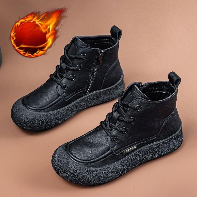 Thick-soled Boots, Women's Shoes, Fleece Boots, New Height-increasing Ankle Boots, Retro Boots Devotion