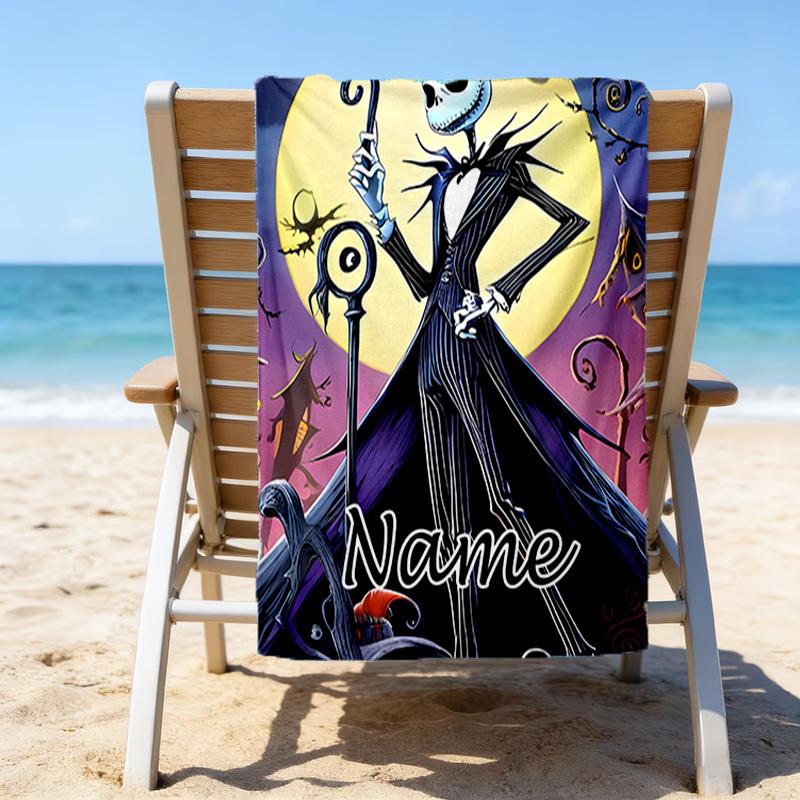 1pc Jack5 Beach Towel with Custom Name, Beach/Swimming/Bath/Picnic/Camping Towel, Suitable for Seaside Beaches