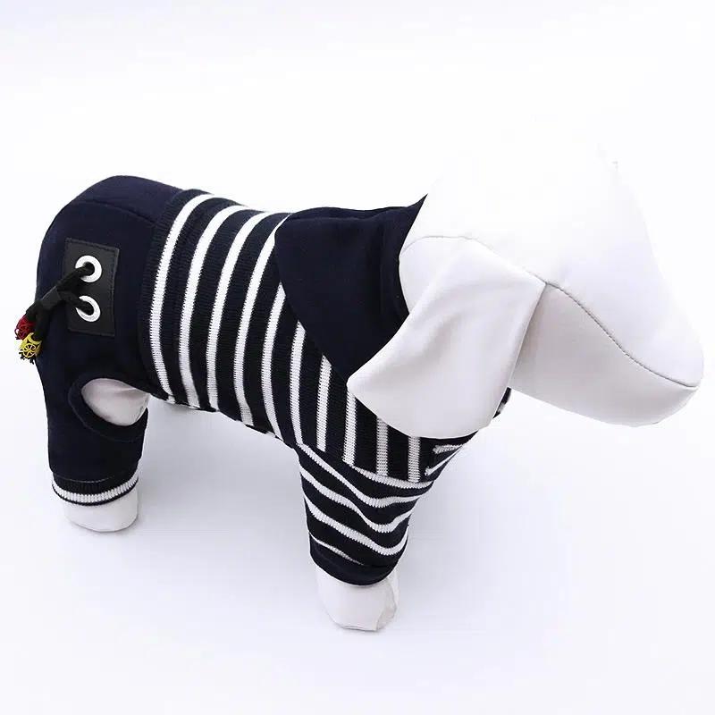 Dog Clothes Spring and Autumn Winter Clothes Teddy Bichon Pet Clothes Puppy Striped Pendant Four Feet Clothes