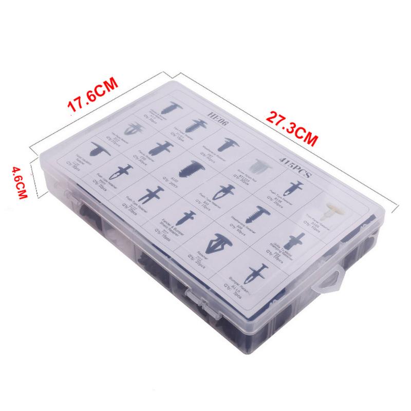 18 Dimensiuni 415 buc. Clip de fixare auto Kit de fixare a ușii Agrafe pentru panou de ornamente pentru Ford Chrysler Toyota Camry Honda Nissan Mazda