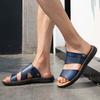 Mannelijke Luxe Sandalen Mannelijk Leer Klassieke Heren Slippers Strandschoenen Comfortabel Lopen Romeinse Sandalen Buiten Heren Instapschoenen
