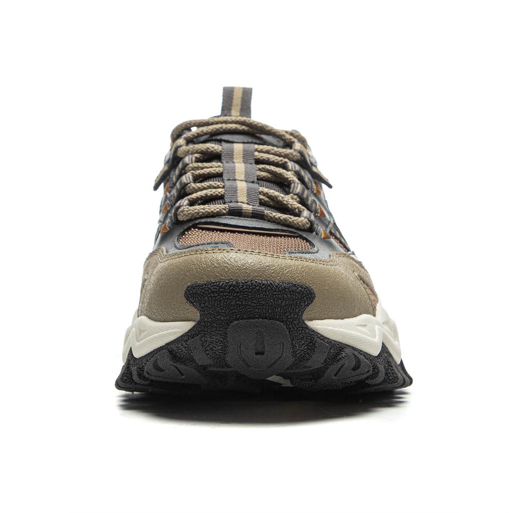 Li Ning Shan Xing Textile, Synthetic Leather, Split Cow Leather Low top Casual Shoes Men's Khaki Brown AGCV247-3