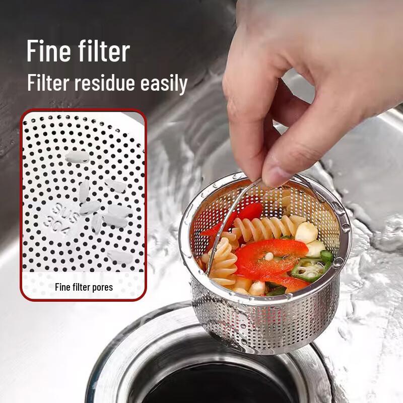 maxcook 304 Stainless Steel Kitchen Sink Strainer and Sealing Lid Set