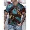 Summer Wolf Fire Dragon Printed Men's T-shirt Men's Printed Fashion Festival Round Neck Men's Short Sleeve Outdoor Street Casual T-shirt