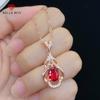 Fashion Internet Celebrity Live Streaming New Product Simulation Red Tourmaline Oval Garnet Light Luxury Simple Pendant Necklace For Women