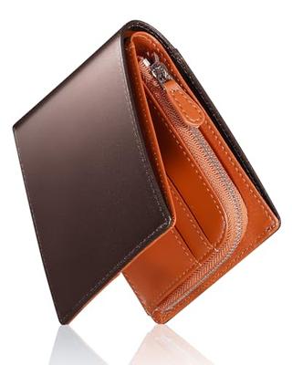 Tochigi Leather Men's Bifold Wallet, Popular Brand, Genuine Leather, Large Capacity, YKK Zipper, Coin Pocket, Crafted by Top Leather Craftsmen, Men's,
