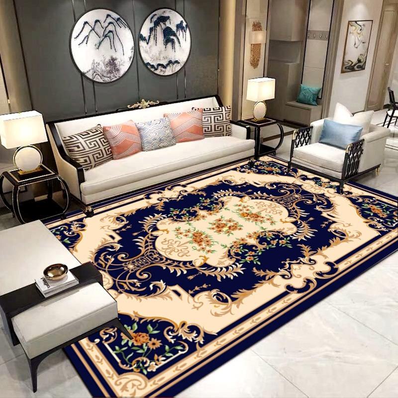 Tapis Style Européen Bohe Classique Tapis de Sol Tapis Salon Ménager Commercial Chambre à Coucher Rétro Tapis de Cour Beau