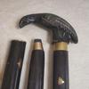 Brass Raven Black Handle Cane Head Handle Wood Walking Stick Cane 3 Part Open Accessories Spare Part Gift