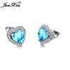 Luxury Female Black/Green/Red/Blue/White Stud Earring Fashion Small Opal Heart Earrings For Women Vintage Wedding