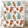 Christmas Shower Curtain Christmas Tree Pattern Waterproof Bathroom Decor Washable Fabric Home Textile Gift