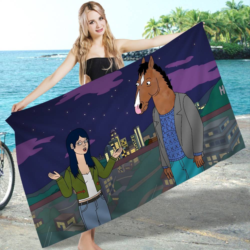Animation B-BoJack H-Horseman Microfiber Beach Towel Absorbent Quick Dry Soft Yoga Swimming Resort Mountain Climbing Towel