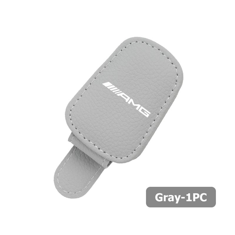 BTY4 Car Magnetic Leather Card Ticket Holder Sun Visor Glasses Clip For Mercedes Benz AMG A B C E S G Class A180 CLK CLA GLE GLC W212