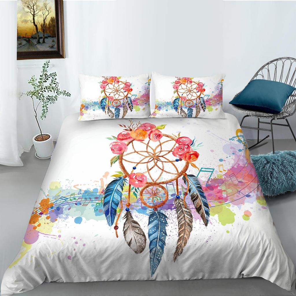 Bedding Set 3D Dreamcatcher Quilt Cover Home Bedclothes Comforter Duvet Covers Pillowcases Microfiber Quilt Cover