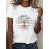 Damen-T-Shirt in Übergröße, Baum des Lebens-Print, lässig, Rundhals, Kurzarm