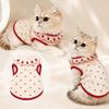 Cherry Pattern Cat Flower Edge Vest Sweet Pet Shirt Cute Cat Pullover  Pet Clothing