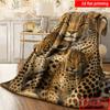 2D Flat Printing 1pc Luxurious Leopard Print Flannel Blanket Soft and Comfortable for All Seasons Single-sided Print with Leopard