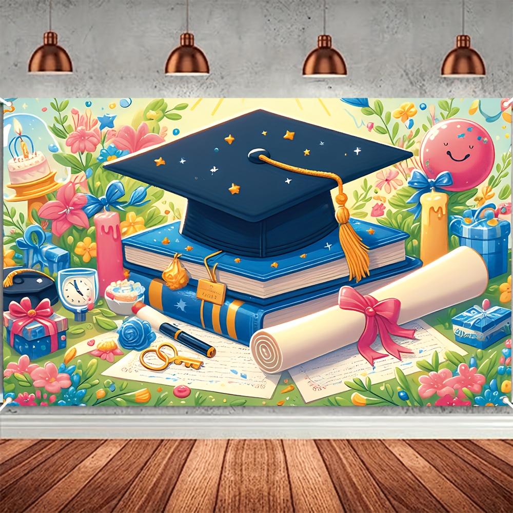 1 Banner for the Graduation Party - Bright Indoor/outdoor Decoration Vivid Colors Polyester Fiber No Electricity Required