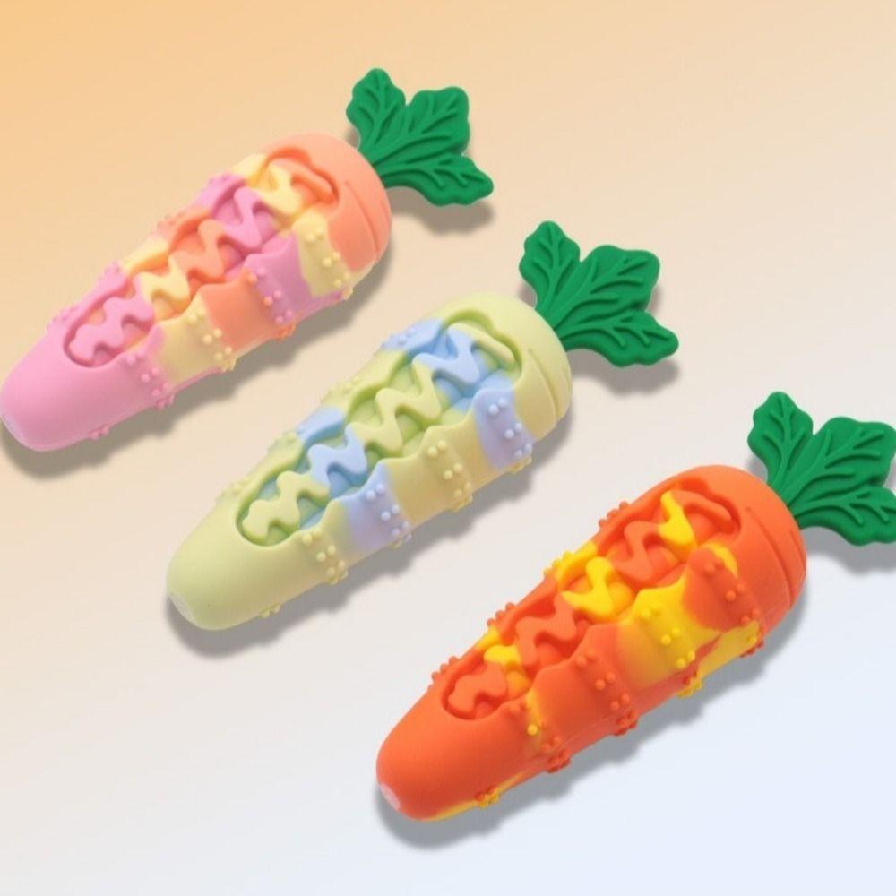 Interactive Carrot Sound Chewing Toy Bite-resistance Carrot Shape Dog Sound Squeaky Toy Squeaky Design Teeth Grinding