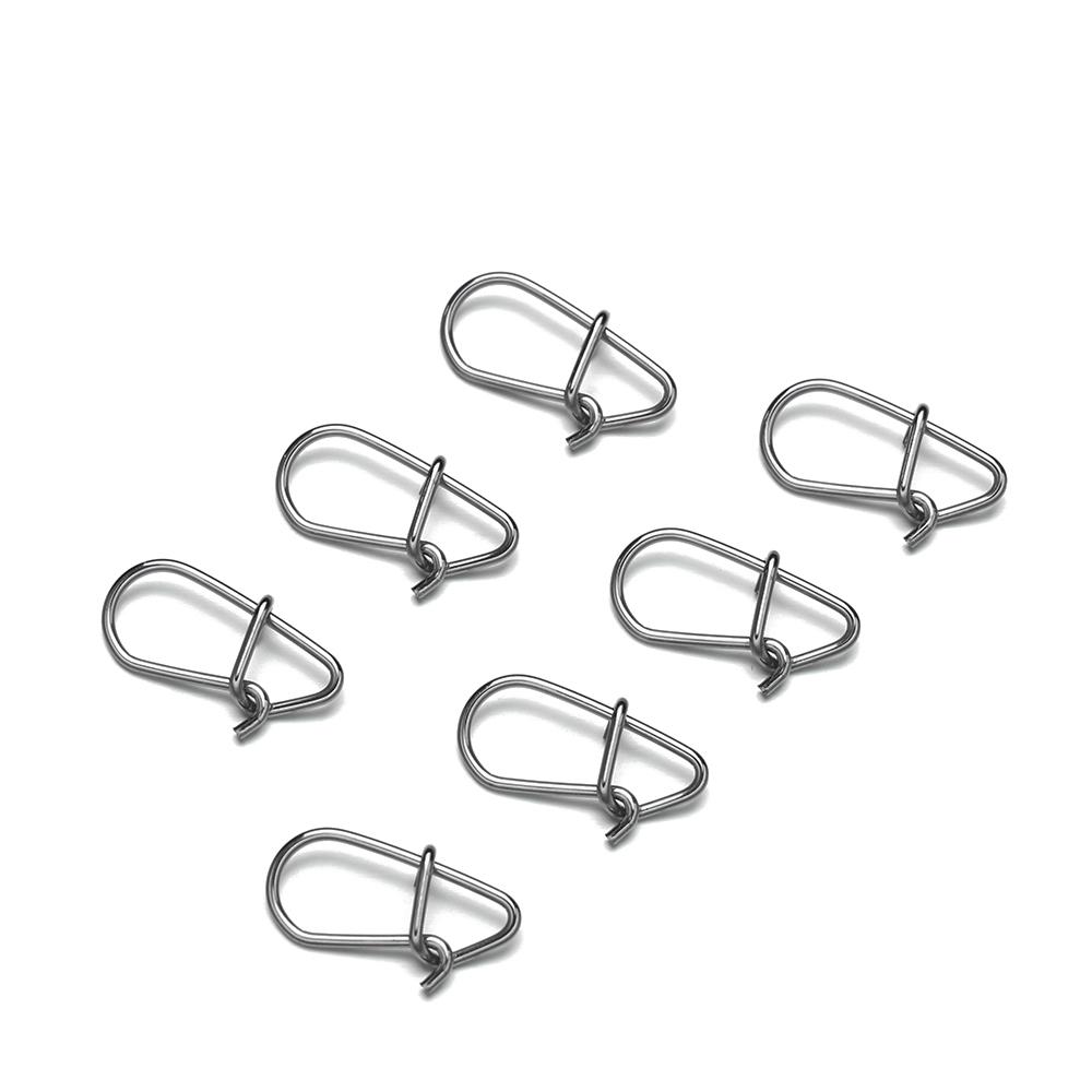 Fast Lock Line Tackle Stainless Steel Connector Oval Split Rings Fishing Hanging Snap Barrel Swivel