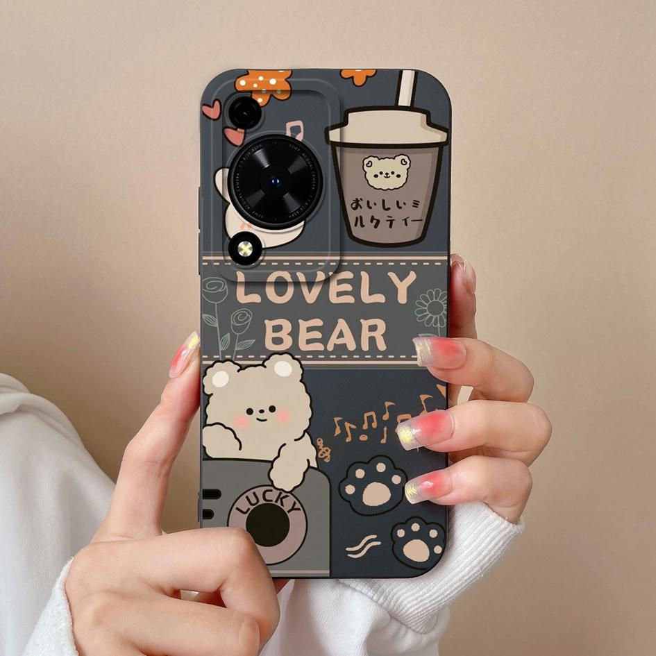 Capa para Huawei Nova Y72 12 Pro Ultra 12i 11 SE Honor X8B Phone Case Lovely Bear Panda Soft Liquid Silicone Screen Protector Housing para Huawei Capas
