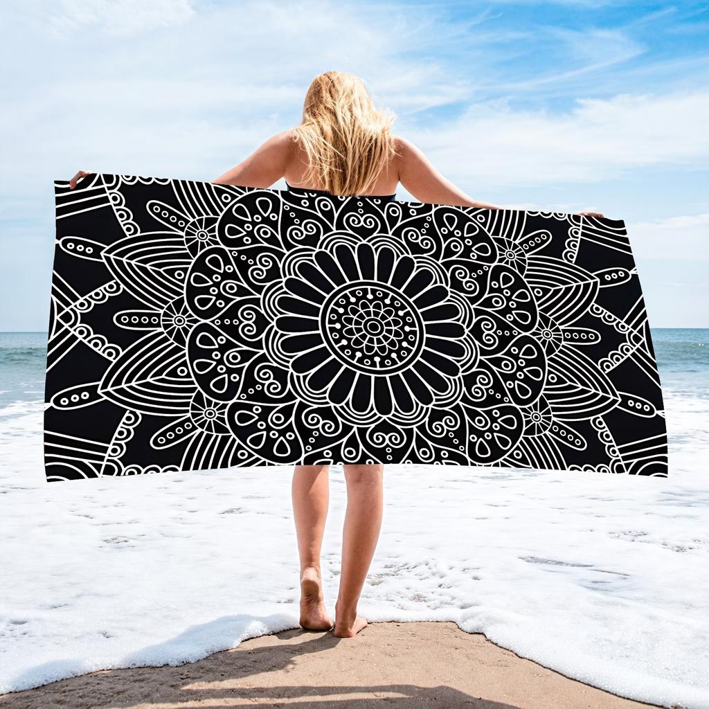 Colorful Striped Palm Tree Beach Towel Polyester Quick Dry Sand Free Bath Towel Tropical Hawaiian Blanket for Summer Seaside