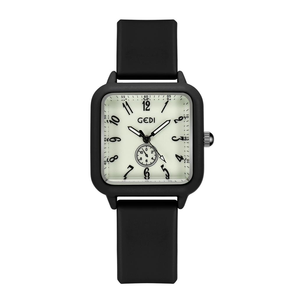 Ruban Silicone Lumineux Couleur Bonbon Étudiant Créatif Petit Sucre Cube Haute Valeur Niche Étanche Montre à Quartz