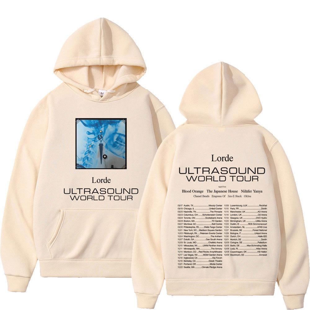 Sweat à capuche imprimé recto-verso Lorde Ultrasonic World Tour 2025 Hommes Femmes Beauté Mode Hip Hop Sweat à capuche pour homme