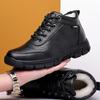 Men's Cotton Shoes Winter New Velvet Thickened Warm Leather Snow Boots Fur Integrated Versatile Middle-aged Dad Shoes