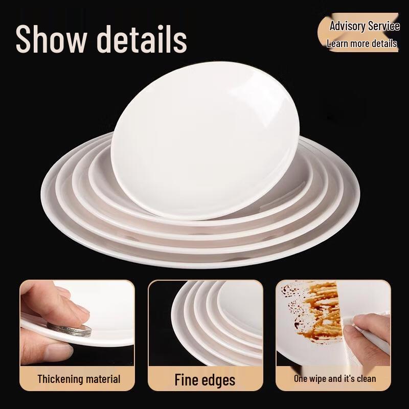 Yujia Melamine Commercial Serving Plates (10-Pack)