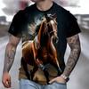 T-shirt tendance pour homme avec imprimé cheval 3D, séchage rapide, manches courtes, vêtements d'été décontractés pour homme, T-shirt ample surdimensionné pour homme