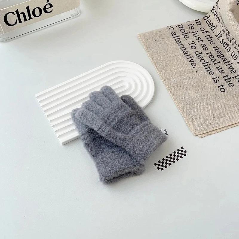 2-6Y Children's Warm Gloves Autumn Winter Cold Proof Thickened for Boys and Girls Kindergarten Children Five Fingers Gloves