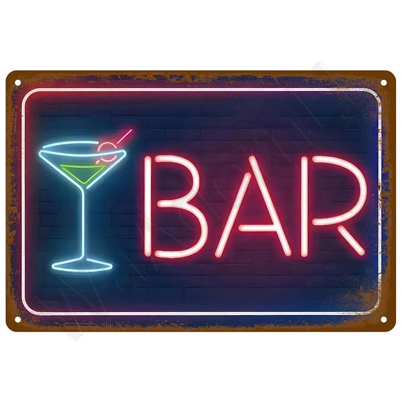 Vintage Bar Metal Signs Bathroom House Living Room Home Retro Wall Decorations Items Luxury Decor Interior Art Posters Tin Signs