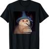 Cigarette Kitten Wizard Cat Weird Funny Smoking Cat Meme T-Shirt
