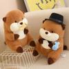 30cm Lontra Cartone Animato Con Cappello Pesce Peluche Giocattoli Carini Morbidi Adorabili Cuscini Riempiti Bambole Per Regalo di Compleanno Festival