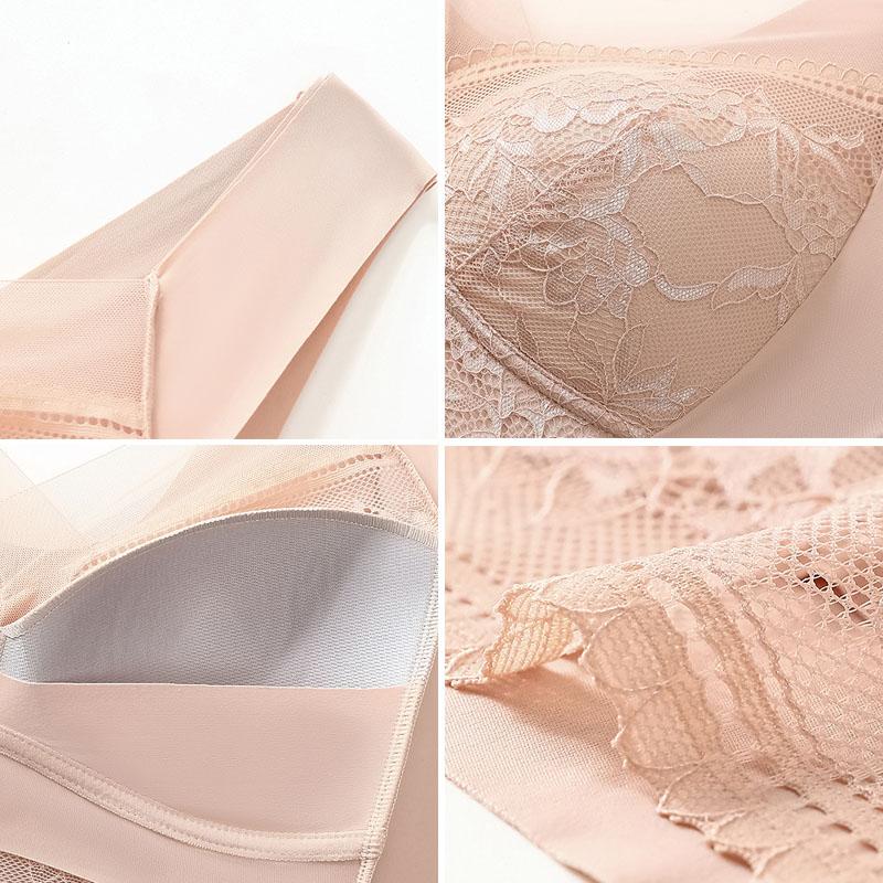 Aktivní podprsenka Dámská Bezdrátová krajka Push Up Sportovní podprsenky Neviditelné sexy spodní prádlo bez okrajů Sensual Gather Bralette