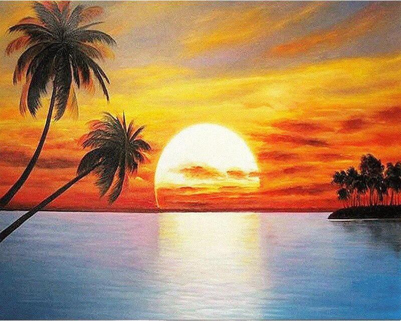 Peinture diamant paysage de printemps maison, Kit de strass 5D, broderie complète de diamants carrés et ronds, coucher de soleil sur la mer, Animal, grand chien, mosaïque de diamant, cadeau fait à la main