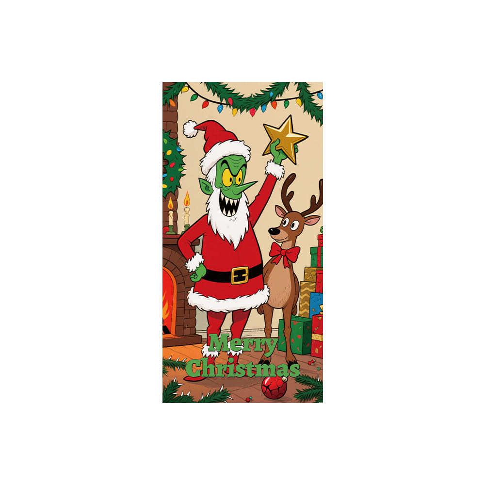 2026 Festive Santa Claus Door Curtain - Indoor/Outdoor Christmas Decoration