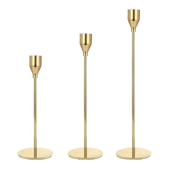 3/6 Pièces/Ensemble Bougeoir Métal Haut Vintage Pilier Chandelle Cire Support Décor Maison Salon Noël Mariage Fête Bougeoir Centre de Table Table à Manger