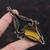 Tiger's Eye Pendant Copper Wire Wrapped Pendant Dainty Gemstone Handmade Pendant Tiger's Eye Jewelry Gift For Engagement Copper Wire Jewelry