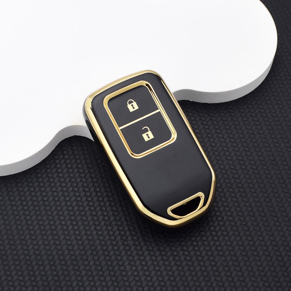 TPU 2-Button Smart Key Cover for Honda CR-V HR-V Civic Accord Fit City Odyssey – Protective Key Fob Case And Key Chain Key Ring