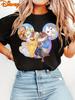 MINISO Disney Belle Beauty and The Beast Women Men T Shirt Tee ONeck Casual Oversize Short Sleeve Streetwear Vintage Tops