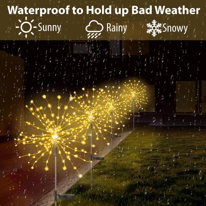 Solar Fireworks Outdoor Courtyard Lights Waterproof Taraxacum Lights Garden Festival Decorative Color Lights Ground Inserted Lawn Lights