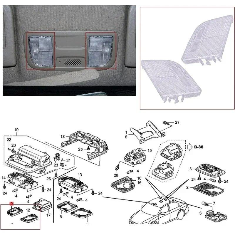 Auto-interieur Dak Kaart Licht Lens Overhead Console Plafond Cabine Lamp Voor Honda Accord 4 Deur/Hybride 4 deur 2018 2019 2020 2021
