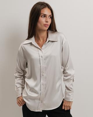 Blouse with Gathered Sleeves Modalinda 46353 36 Silver