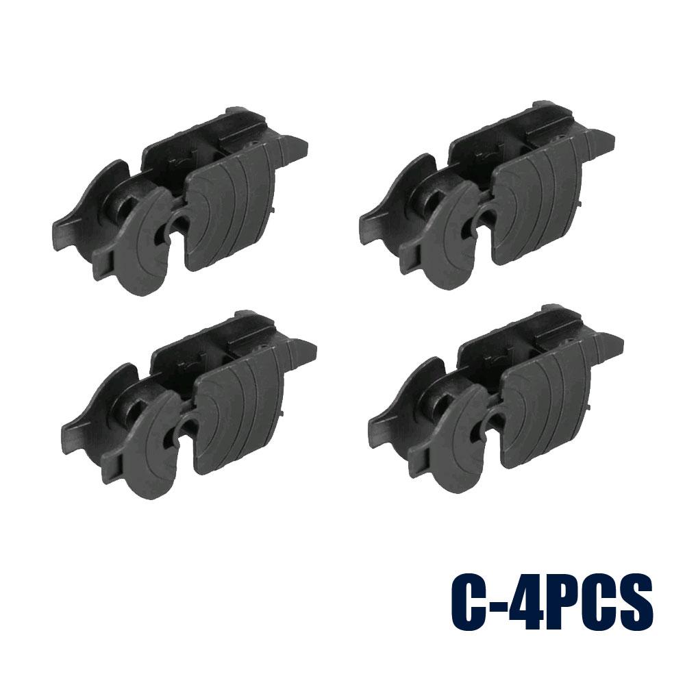 4 buc. adaptor universal pentru brațul lamei ștergătoarelor față de mașină Clip J tip cârlig ACD Accesorii pentru braț ștergător auto negru